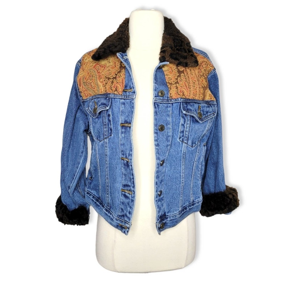 Tasha Polizzi for SaddleBlanket Co. Embroidered Denim Jacket Size Medium